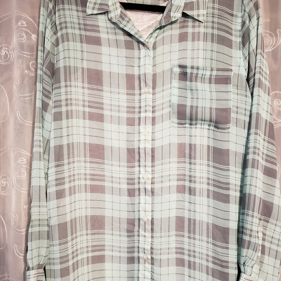 Sheer button up blouse with matching tank - Picture 1 of 1